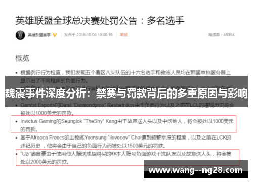 魏震事件深度分析：禁赛与罚款背后的多重原因与影响